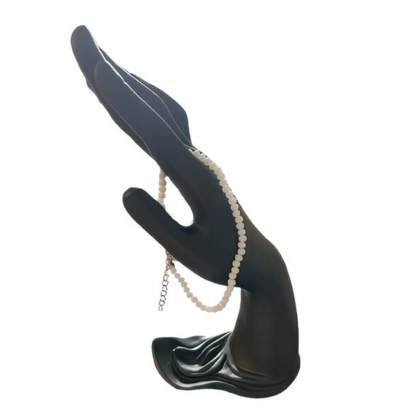 NTW White Faux Pearl beaded ankle Bracelet anklet with silver chain claw clasp. - Picture 4 of 5